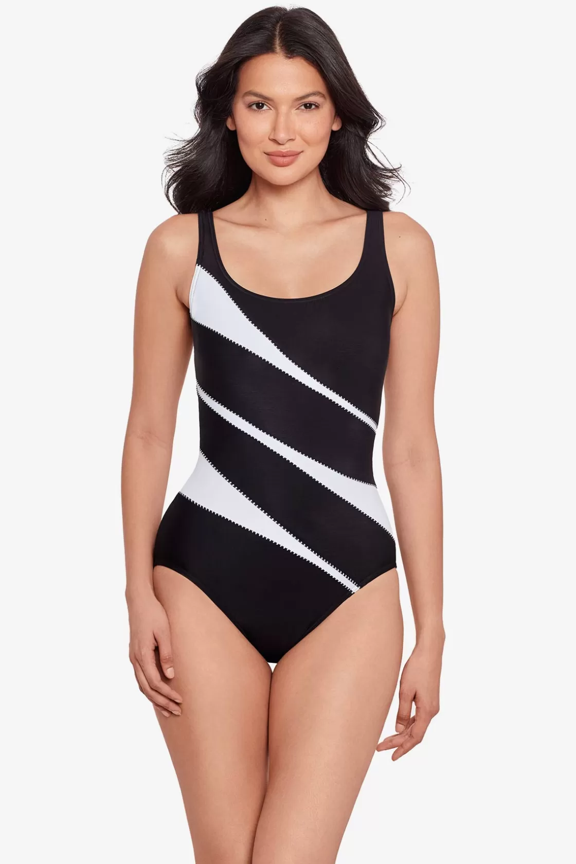 Miraclesuit Colorblock Helix One Piece Swimsuit DDD-Cup-Femme One Piece | Dd+ Cup