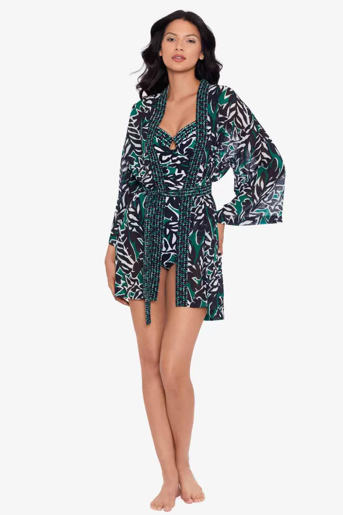 Miraclesuit Palma Verde Kimono Swim Cover Up-Femme Cover Ups