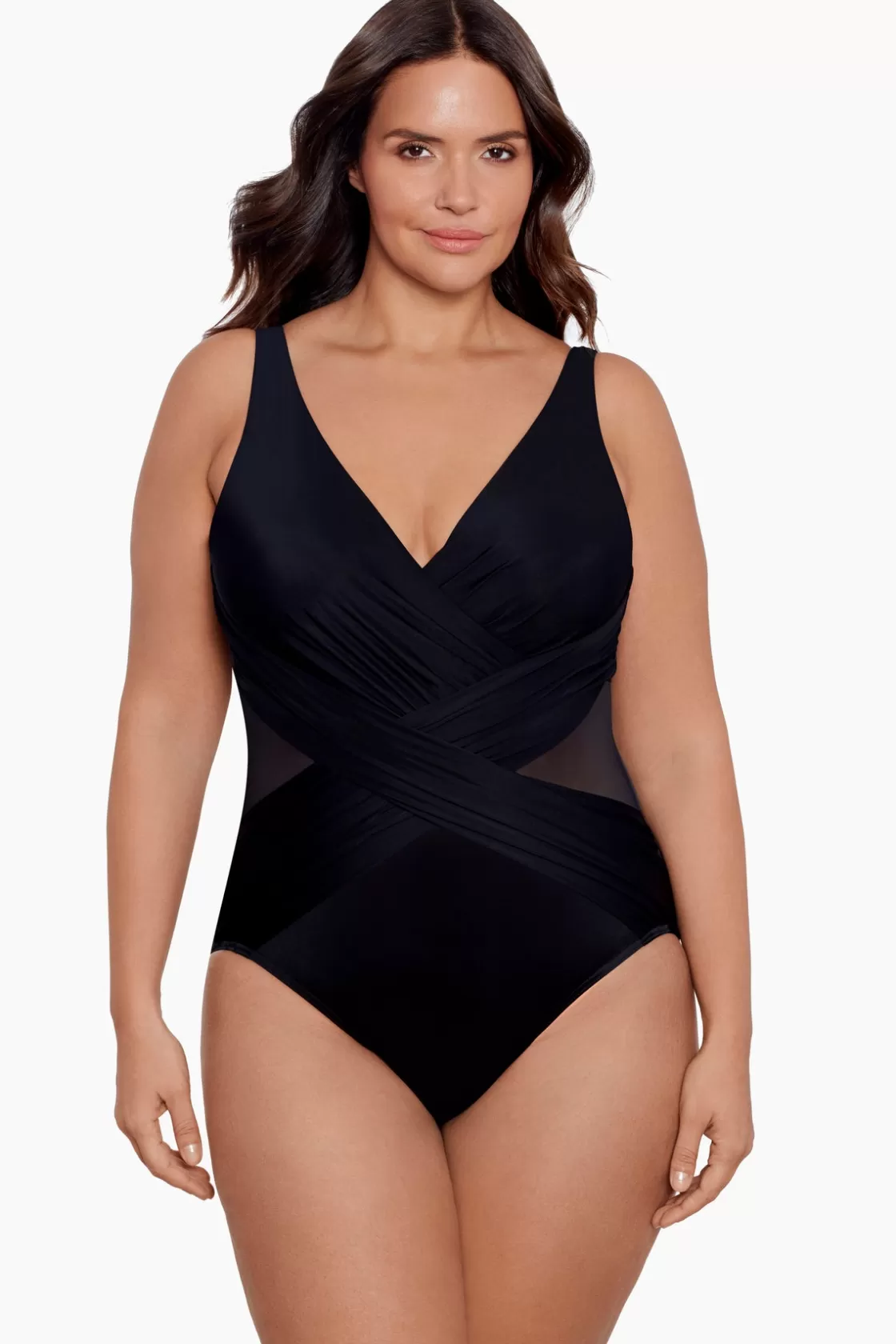 Miraclesuit Plus Size Crossover One Piece Swimsuit-Femme One Piece | Plus