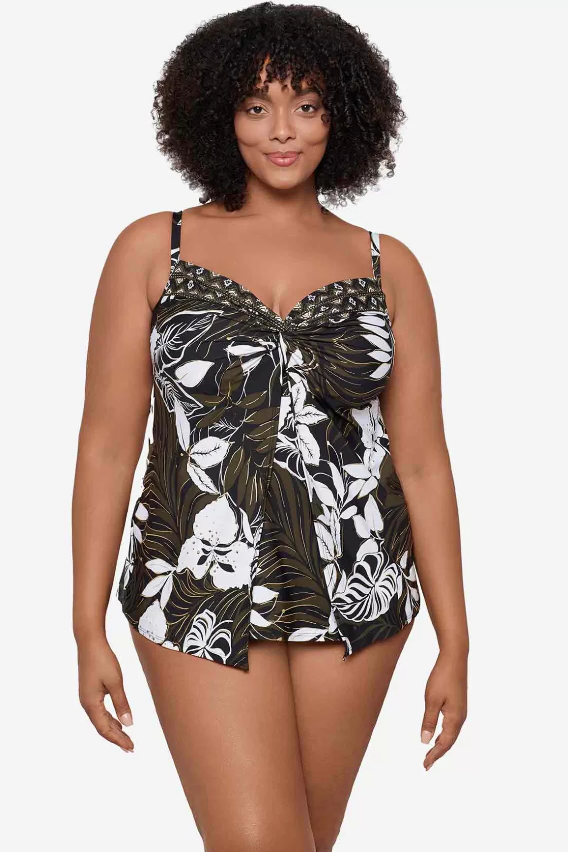 Miraclesuit Plus Size Elle Dorado Love Knot Tankini Top-Femme Tankini Tops | Plus