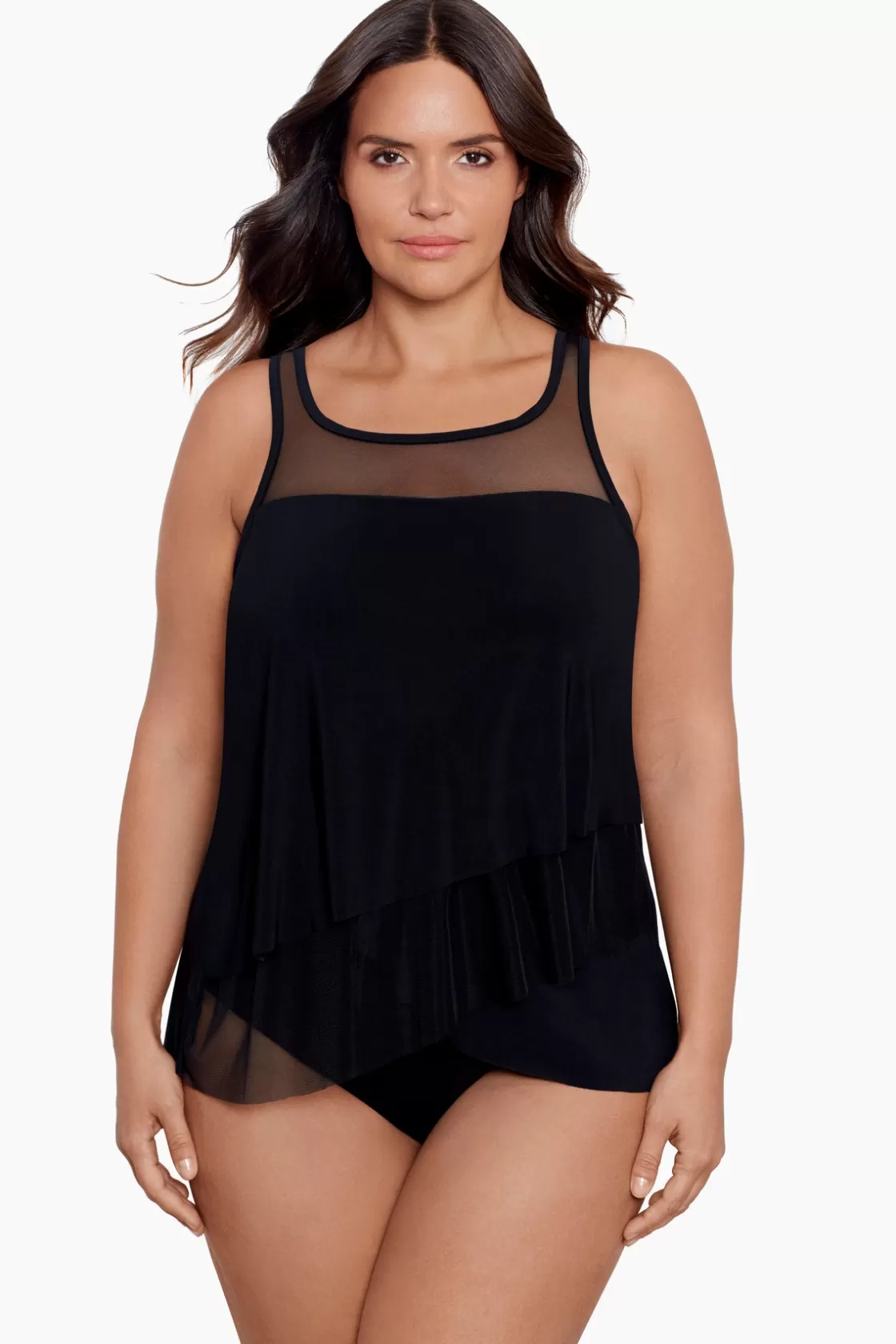 Miraclesuit Plus Size Illusionists Mirage Underwire Tankini Top-Femme Tankini Tops | Plus