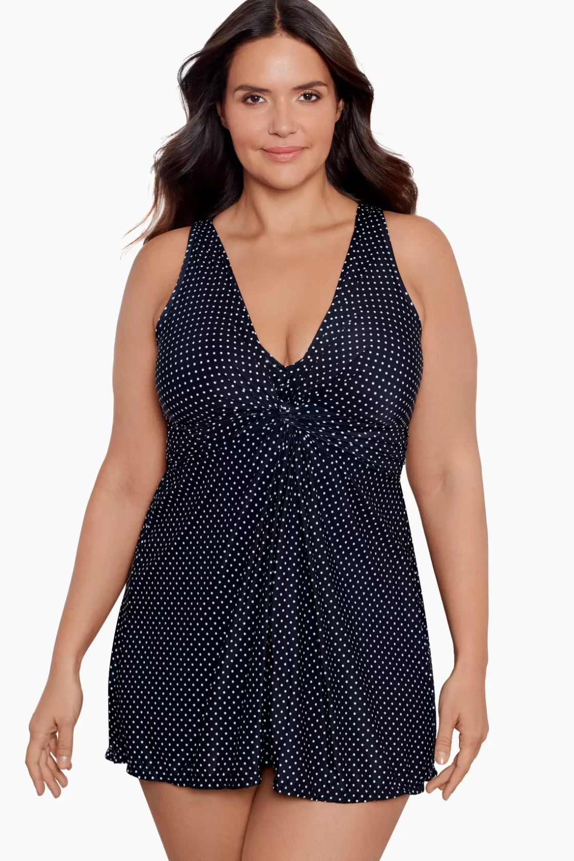 Miraclesuit Plus Size Pin Point Marais One Piece Swim Dress-Femme Swim Dress | One Piece