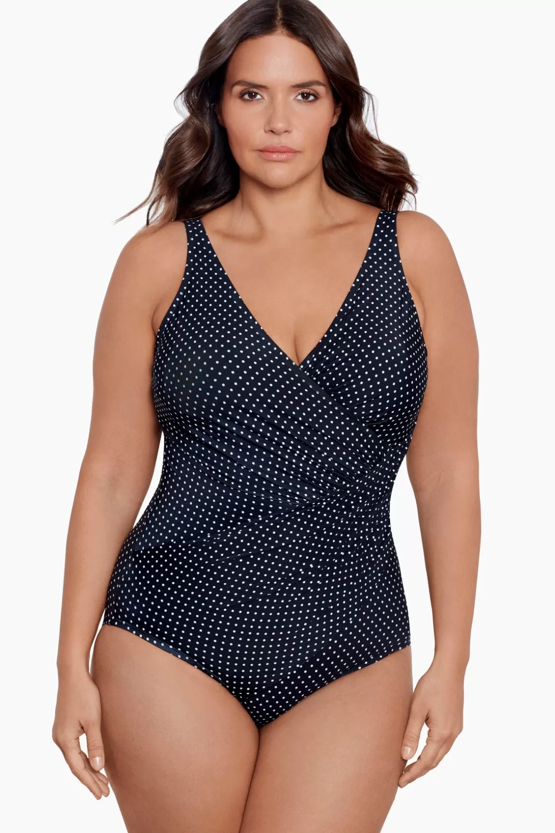 Miraclesuit Plus Size Pin Point Oceanus One Piece Swimsuit-Femme One Piece | Plus