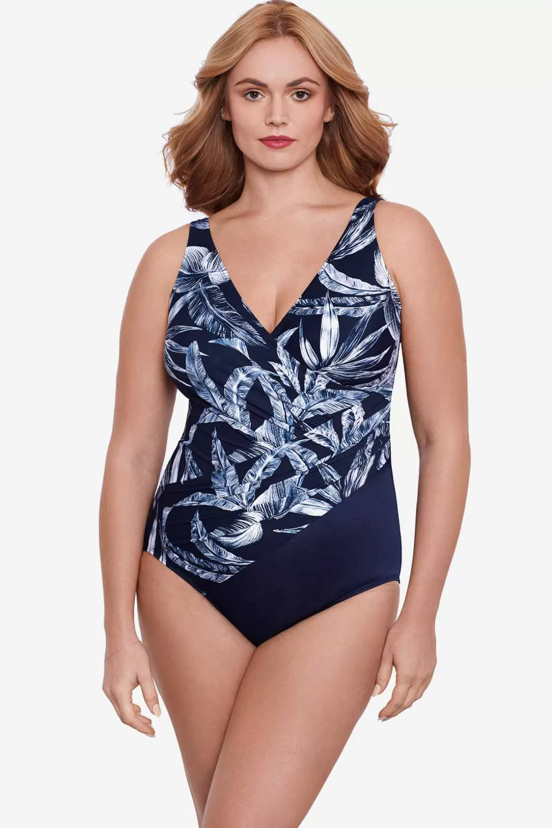 Miraclesuit Plus Size Tropica Toile Oceanus One Piece Swimsuit-Femme One Piece | Plus