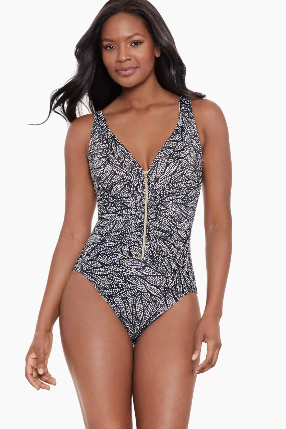 Miraclesuit Shore Leave Zipt One Piece Swimsuit-Femme One Piece