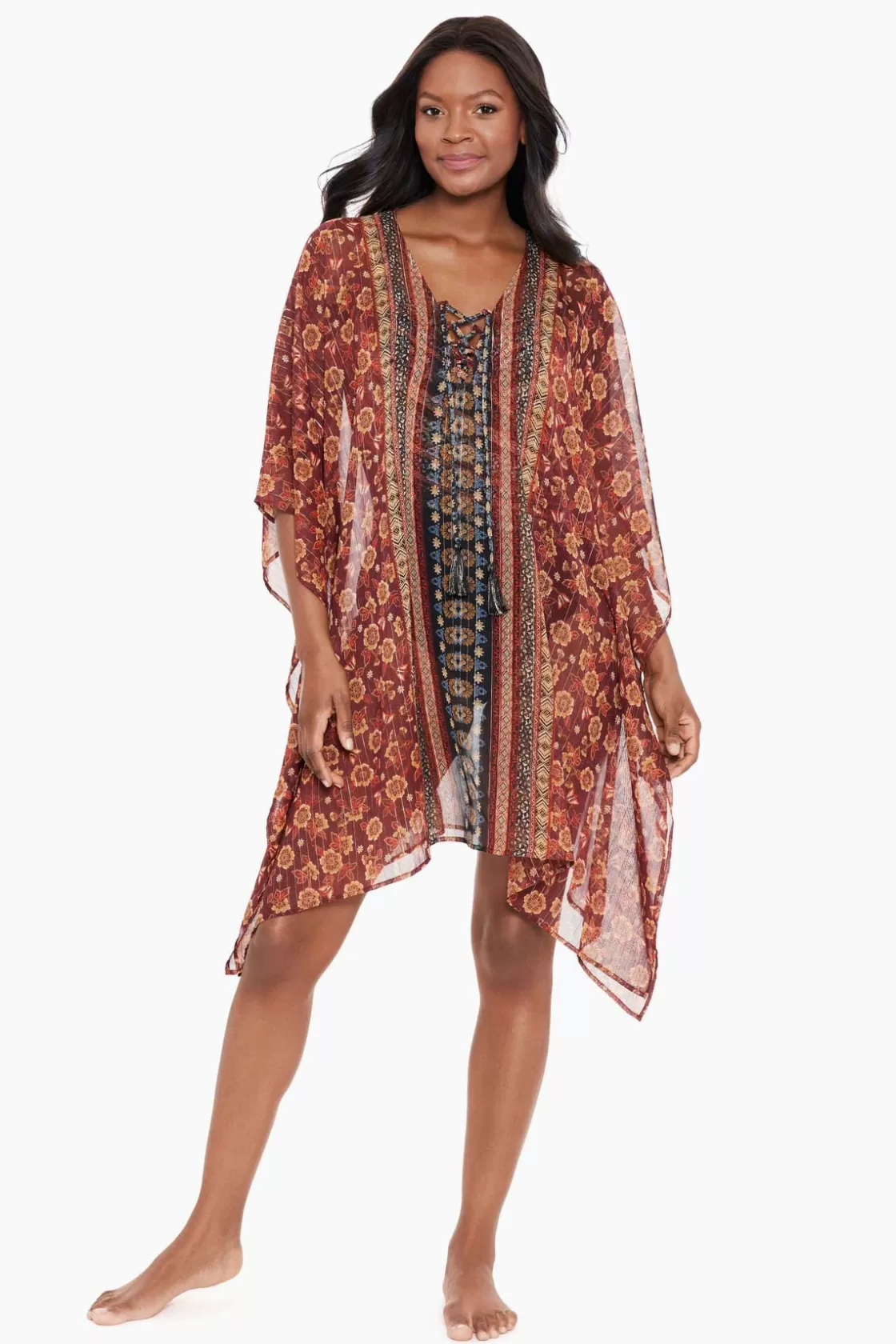 Miraclesuit Zwina Caftan Swim Cover Up-Femme Cover Ups